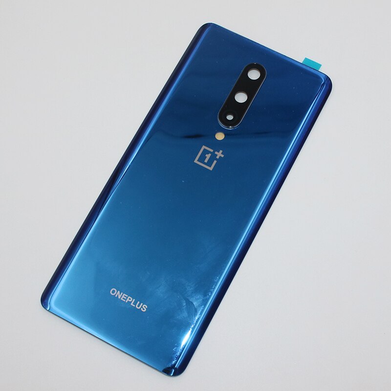 Original Für eins Plus 8 Zurück Batterie Abdeckung Gehäbenutzen Tür Hinten fallen Mit Kamera Rahmen Glas Objektiv Für OnePlus 8 + Klebeband: hell Blau