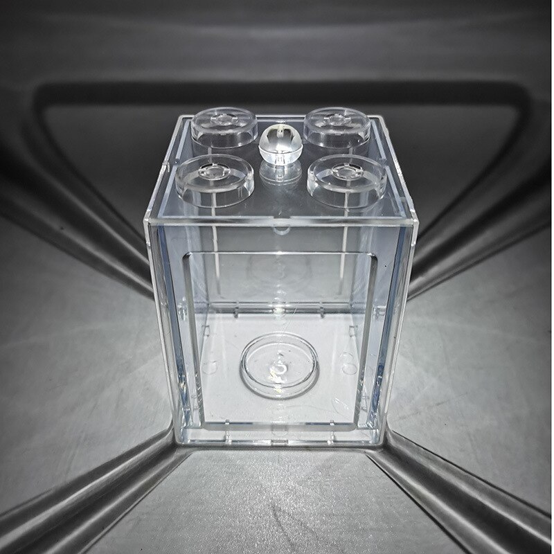 Mini Fish Tank Built-in Lights Desktop Small Pet Box DIY Stackable Turtle Tank Aquatic Plant Viewing Tank Aquarium Decoration: Transparent / Colorful Lights