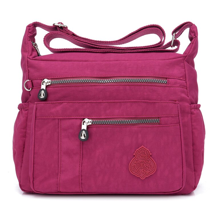 Sac messager pour femme, sac à bandoulière en nylon imperméable, sac à bandoulière décontracté pour filles, sacs à main en solde: Rouge foncé