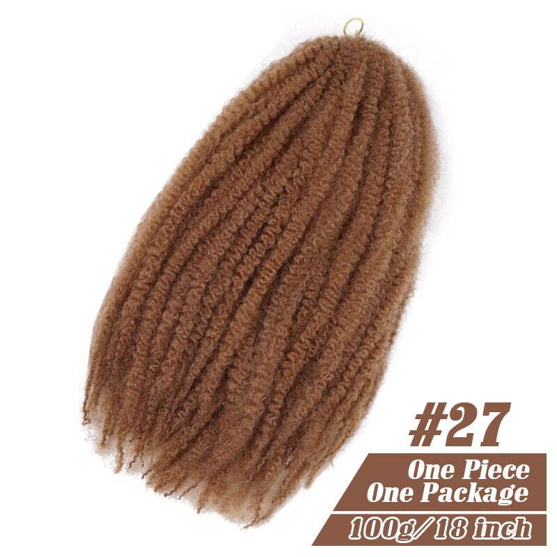 18 Inch Marley Braids Twist Crochet Braiding Hair Burgundy Synthetic Afro Kinky Curly Marley Braids Hair Extensions: 27