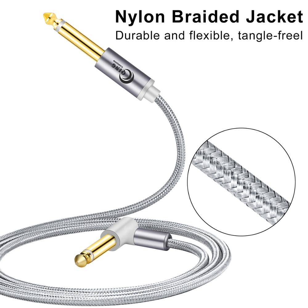 Gitaar Lood Kabel 6.35Mm 1/4 "Jack Nylon Gevlochten Gitaar Instrument Kabel Voor Elektrische Gitaar Bas Keyboard Mandoline Mengen bureaus