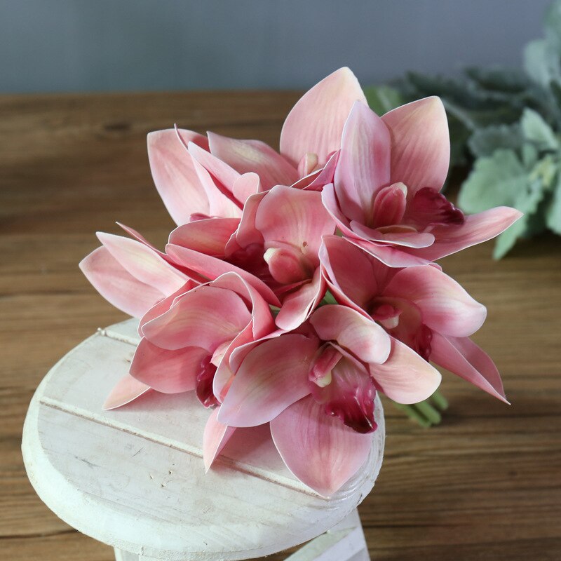 6 heads 23cm orchid bunch table flower
