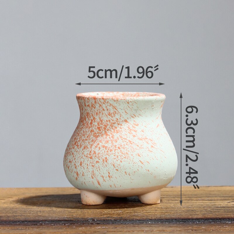 Petit pot de fleurs en céramique, joli pot de fleurs Simple et givré, ornement de bureau, pour le jardinage: 13