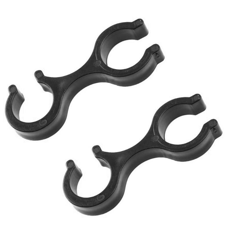 Portable Trekking Pole Walking Stick 8 Shaped Clip Clamp Accessory Black