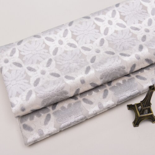 Brede 57 cm dikke europese stoffen bank jacquard gesneden pool fluwelen stof voor kussen kussen gordijn doe-het-zelf materiaal: Beige grijs 1