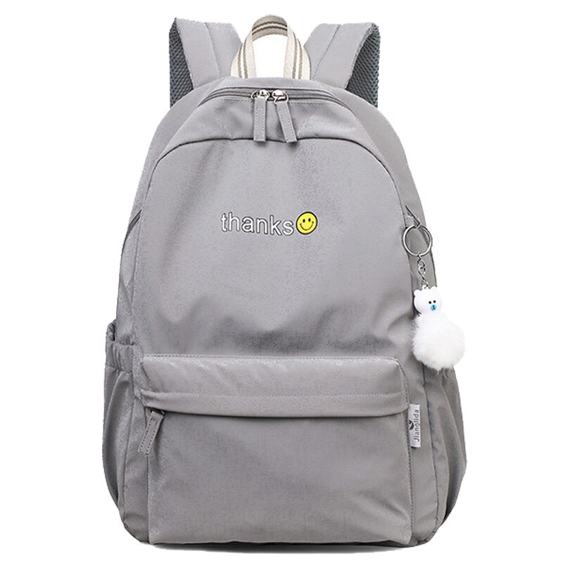 Chuwanglin college-stijl damesrugzak schooltas voor tienermeisjes waterdichte nylon tas reistassen dames  a91603: Grijs