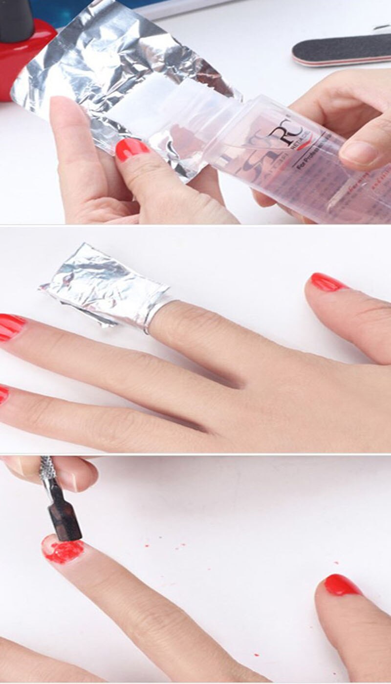 50 Stuks Of 100 Stuks Aluminium Foil Nail Art Losweken Acryl Gel Polish Nagel Verwijderen Wraps Remover Make-Up Tool