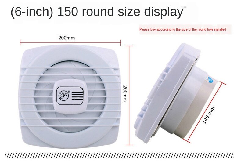 4 Inch 6 Inch 8 Inch Wc Muur Wc Badkamer Pull Draad Veranderen Ventilator Mute Grote Zuigkracht Ventilator: UK / 6 inch