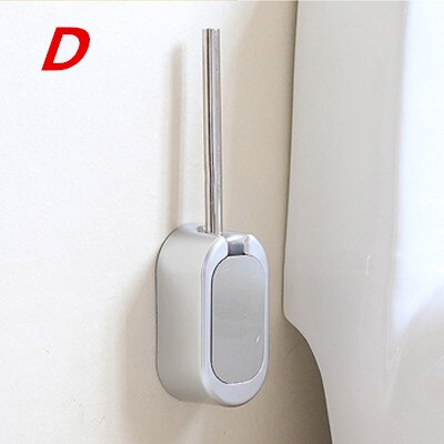Escobilla de baño portátil de oro rosa de lujo, conjunto de herramientas de limpieza de inodoro, escobilla de baño colgante de pared: D