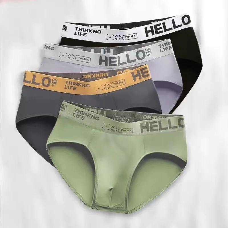 4 stks/partij Slips heren Ondergoed Sexy Shorts heren Slipje Ademend Mannelijke Elastische Onderbroek Para Hombres Grote maat: 5XL / Blauw