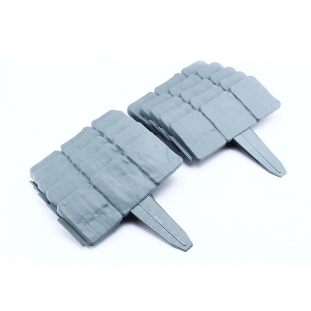 10x25cm Grey Garden Fence Edging Cobbled Stone Effect Plastic Lawn Edging Plant Border Decorations Flower Bed Border