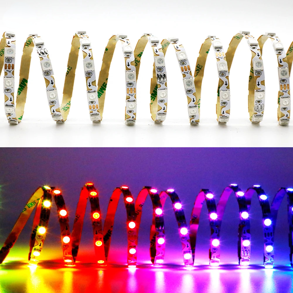 5Meter Ws2812/Sk6812 Flexibele S Vorm Led Strips Licht Voor 60/84Leds/M 6Mm Adresseerbare Full Color Rgb Led Pixels Tape Dc5/12V
