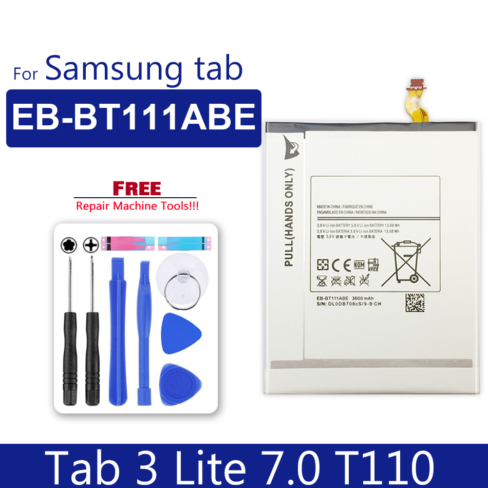 Bateria para tablet, galaxy tab 2 3 4 7.0 8.0 tab2 tab3 lite tab4 sm t210 t211 t310 t311 t530 t531 p3100 p5200 p5210: Tab3lite EB-BT111ABE