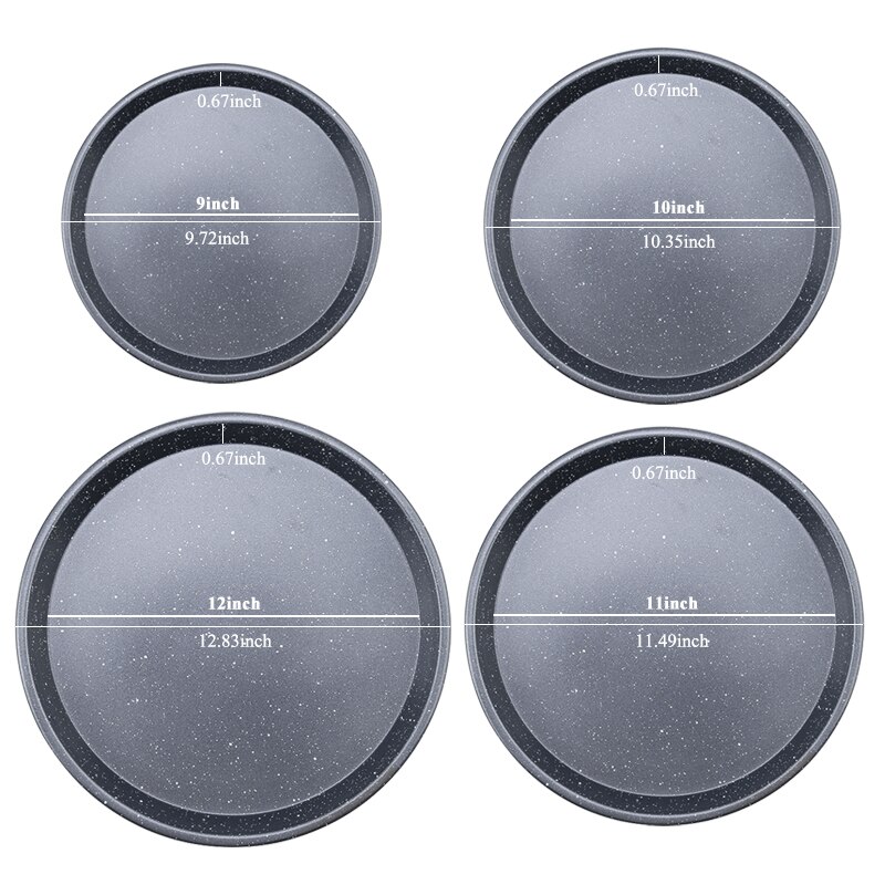 Carbon Staal Pizza Pan Marmeren Non-stick Coating 4 Size Pie Gebak Gereedschappen Bakvormen Pan Diy Bakvorm Dikte 0.6Mm Levert
