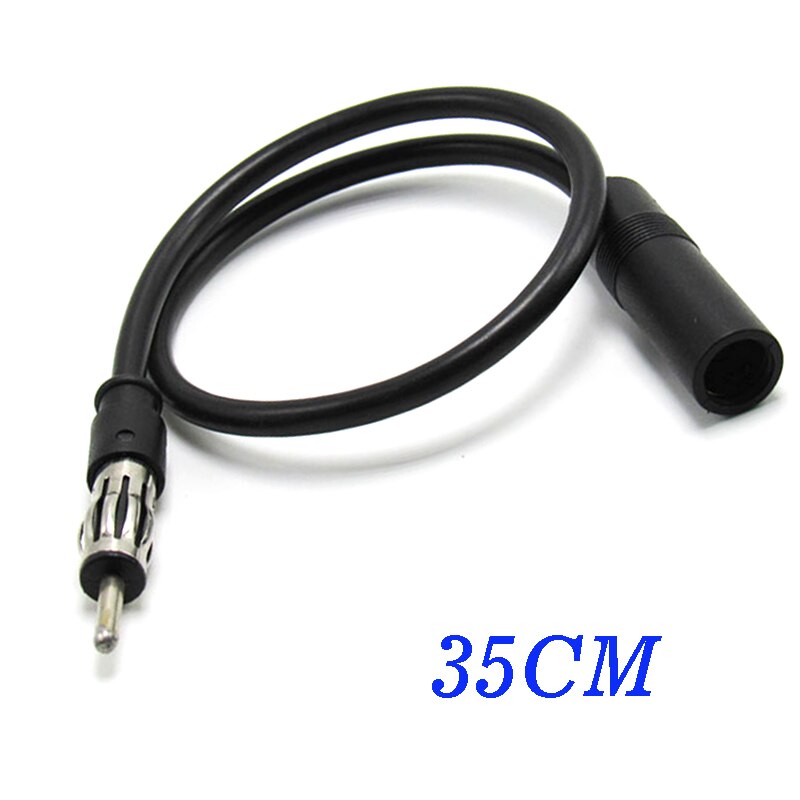 Antenne skjøteledning am/fm radioadapter skjøtekabel for antenne bil bil i svart kabel 35cm m/f koblingsplugg