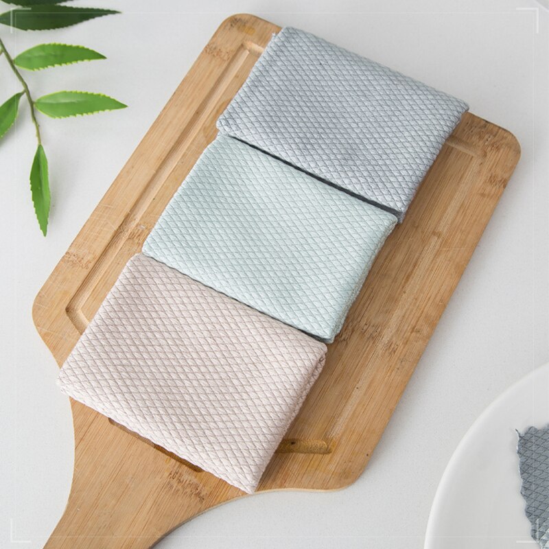 Chiffon spécial en écailles de poisson 30x40cm, pour le nettoyage du verre, pas de Traces, élimination de l'huile de cuisine, Non marquant, absorbant, serviette en peluche, 3 paquets