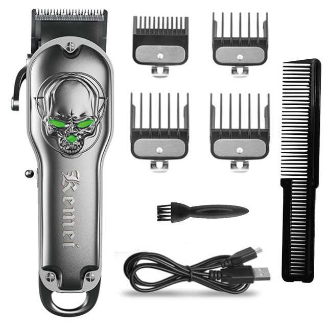 Originele Kemei Alle Metal Kappers Tondeuse Voor Mannen Salon Professionele Elektrische Tondeuse Baard Kapsel Machine: Silvery