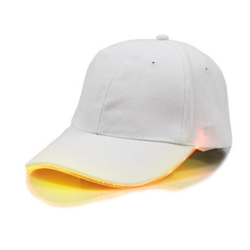 Prachtige Led Lichtgevende Glasvezel Baseball Cap Mode Unisex Effen Kleur Led Lichtgevende Baseball Cap Christmas Party Hat Cap: 10