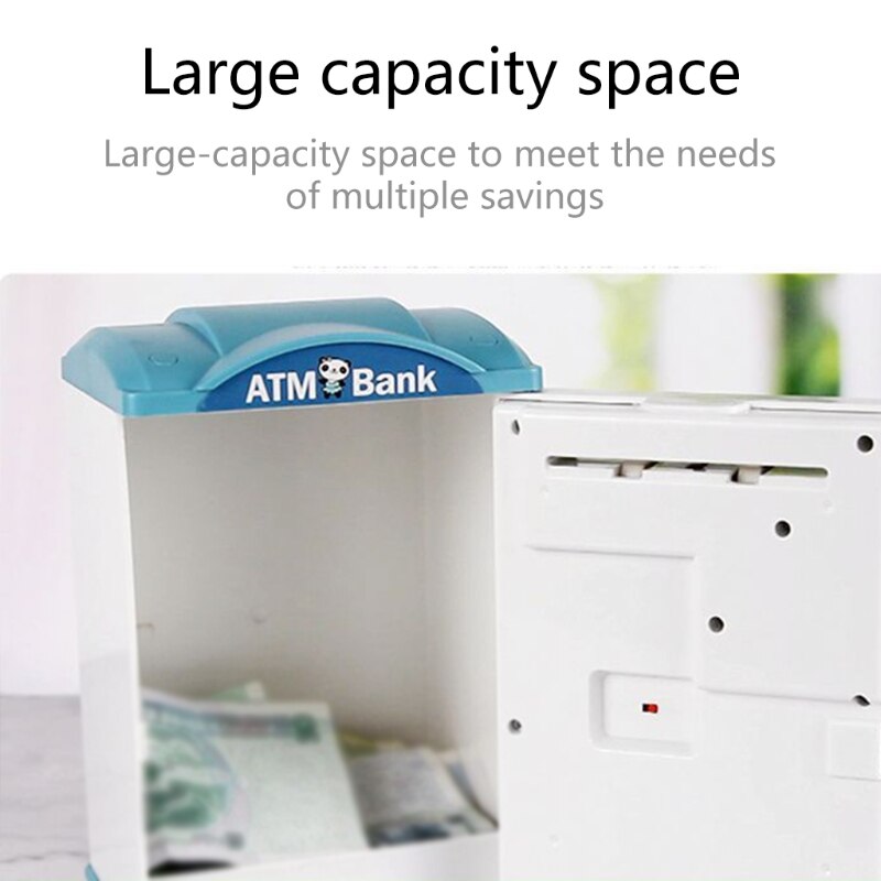 parola d'ordine salvadanaio accorto cartone animato bambini creativi musica carina luce impronta digitale sblocca rotolo automatico salvadanaio a