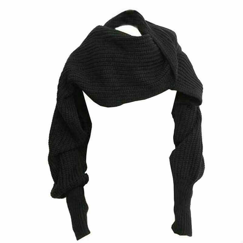 Écharpe Poncho pour femmes, écharpe châle en tricot, à manches longues, à la , hiver vêtement enveloppant à manches longues