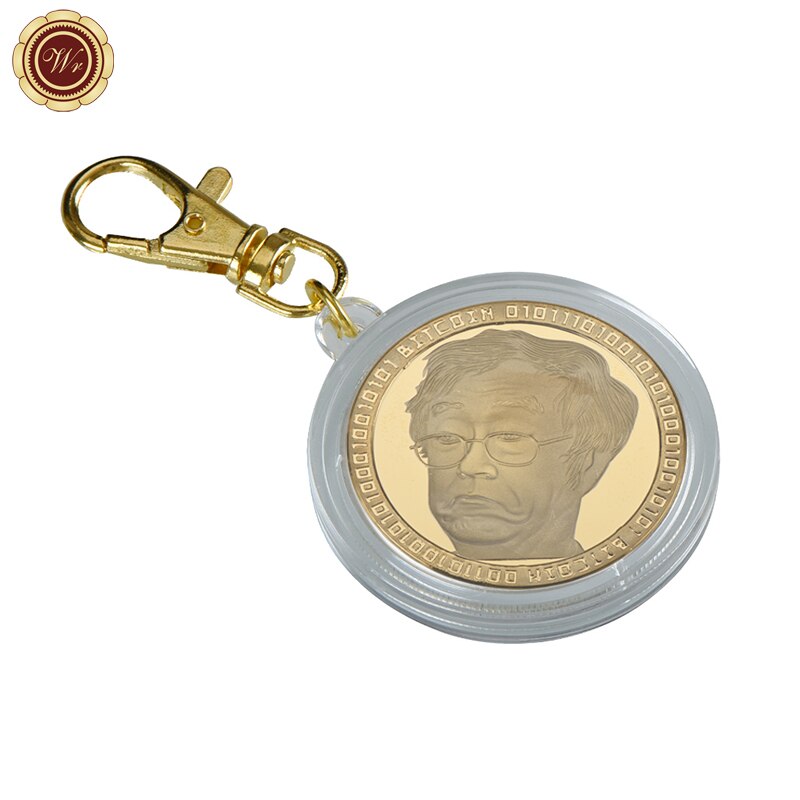 Bitcoin portachiavi morso moneta briscola increspatura Ethereum monete remy placcato in oro sfida portachiavi con monete di crittografia per lui: keychain 3