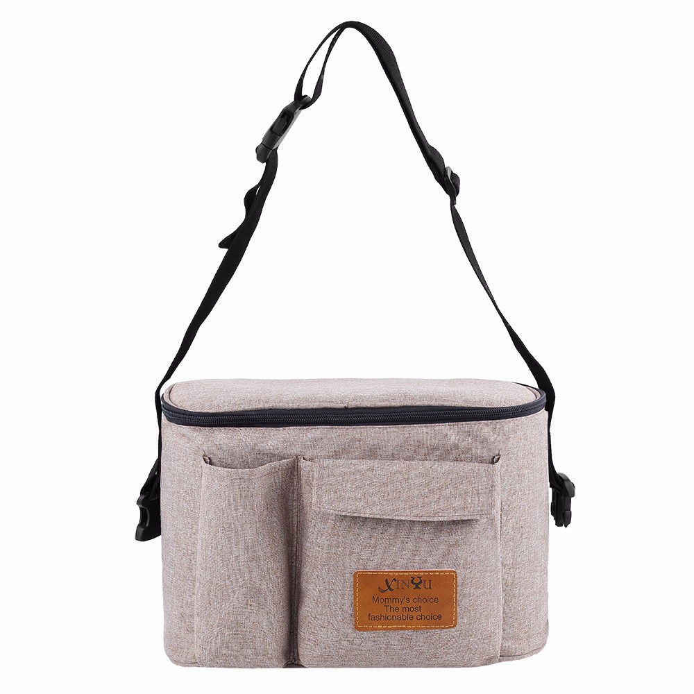 Cochecito de bebé bolsa organizadora para cosas de bebé para mamá viaje cochecito colgante cochecito carrito botella bolsa de accesorio para carrito: Kakhi