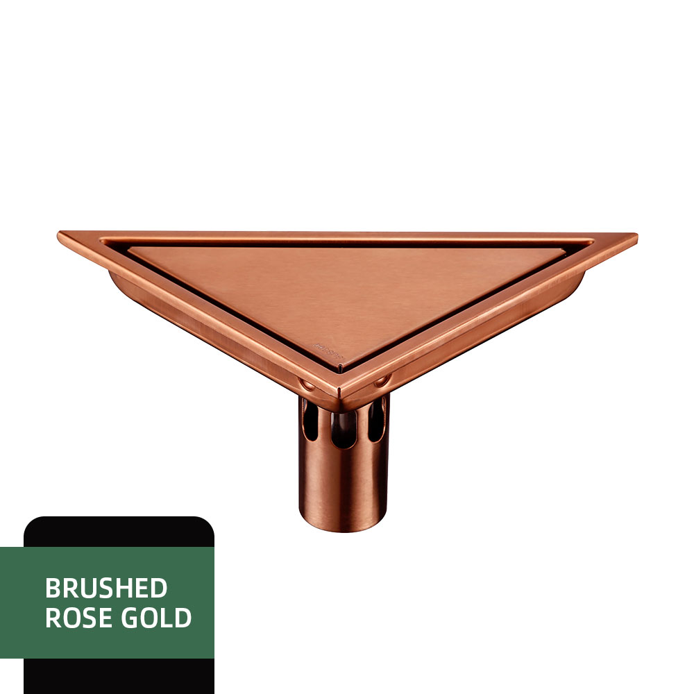 Golvavlopp i rostfritt stål, sifon, triangelformad lock, badrumsavlopp, ren sil, rostfri, luktfri, 304 tillbehör: Röd