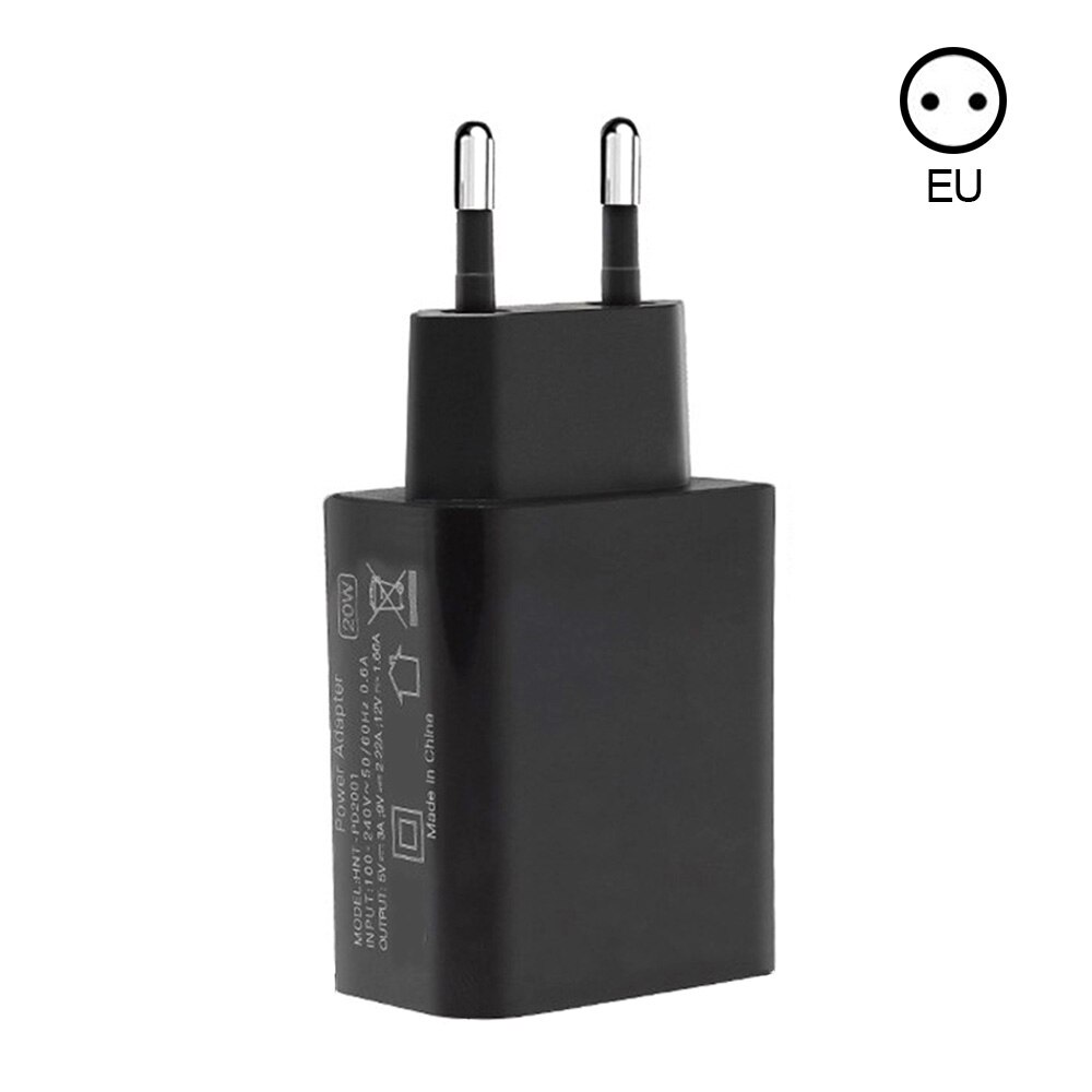20W PD Schnelle USB C Wand Ladegerät Adapter 100-240V Typ C Lade Adapter Für iPhone 13 12 mini 13pro 11 Pro Max XS iPad Pro Air: Only 1 EU Plug Black