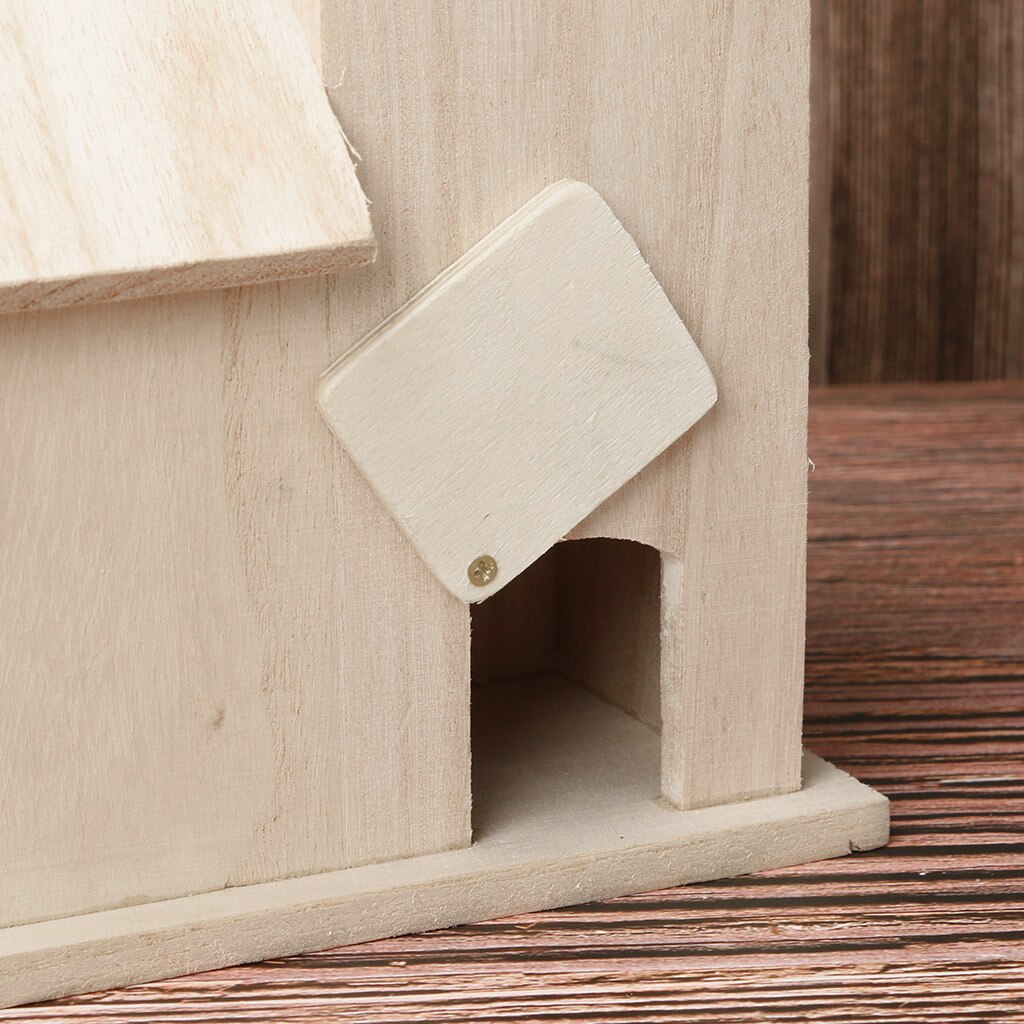 Bird House Wooden Nest Bird Box Garden Decor Bird Wall-mounted Outdoors Roof Birdhouse House Hanging Decoration 2.14