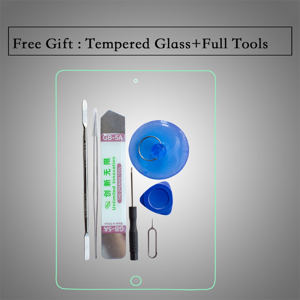 For iPad 9.7 Version) 6 6th Gen A1893 A1954 Touch Screen Digitizer Glass With Home Button +Tools+Tempered Glass