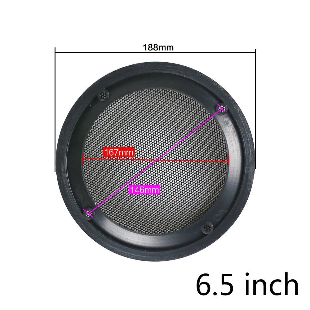 GHXAMP Zwarte Auto Plafond Luidspreker Grill Mesh Behuizing Netto 4 inch 5 inch 6.5 inch Beschermhoes Subwoofer DIY speaker ABS