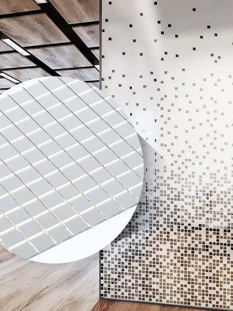 15x10cm Self-adhesive Mosaic Mirror Wall Sticker DIY Ball Light Background Wall Stitching Decorative Patch