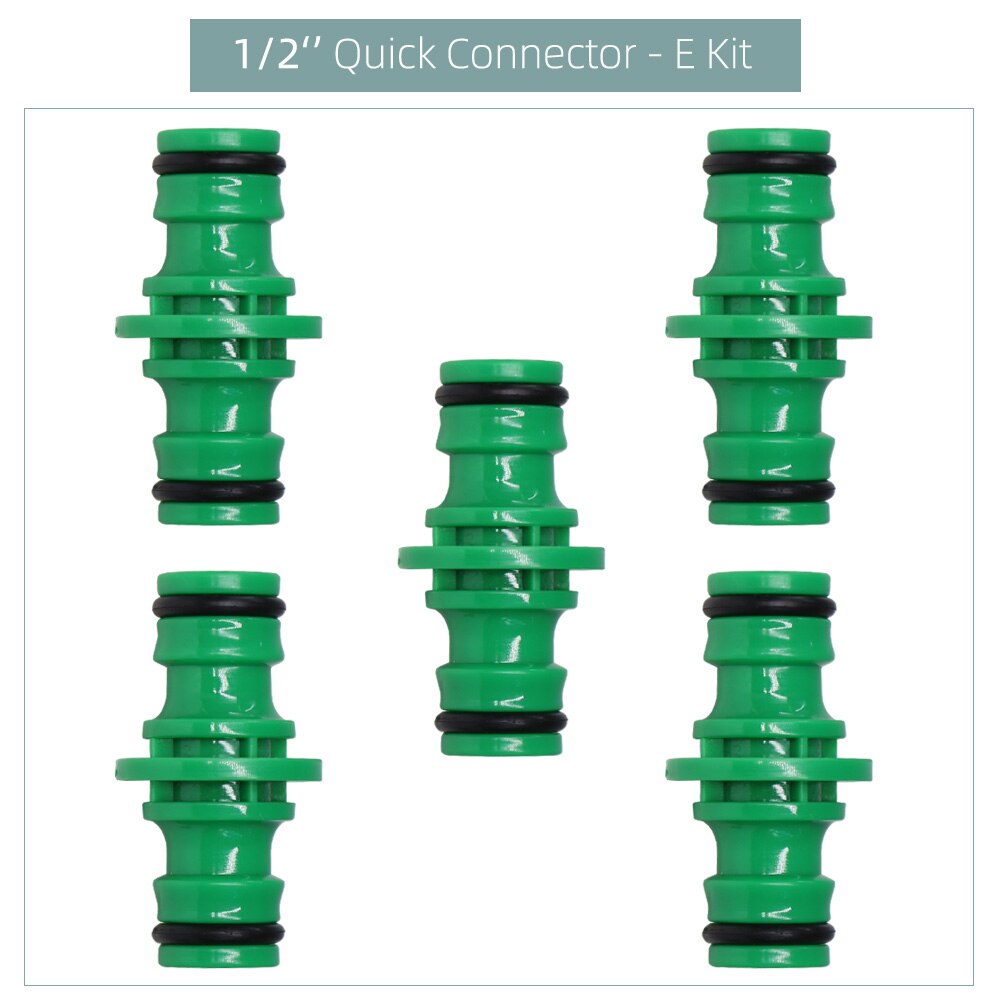 1/2'' Garden ABS Hose Watering Quick Connectors Kit Tubing Coupling Adapter Joint Extender Set for Irrigation Car Wash Fitting: E