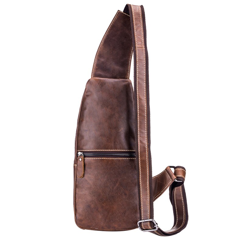 LJL-BULLCAPTAIN sac bandoulière homme sac bandoulière poitrine cuir portefeuille marron etanche antivol voyage a pied