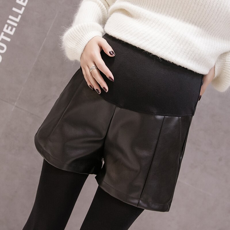 1079 noir PU Shorts de maternite Auutmn hiver Sh. Grandado