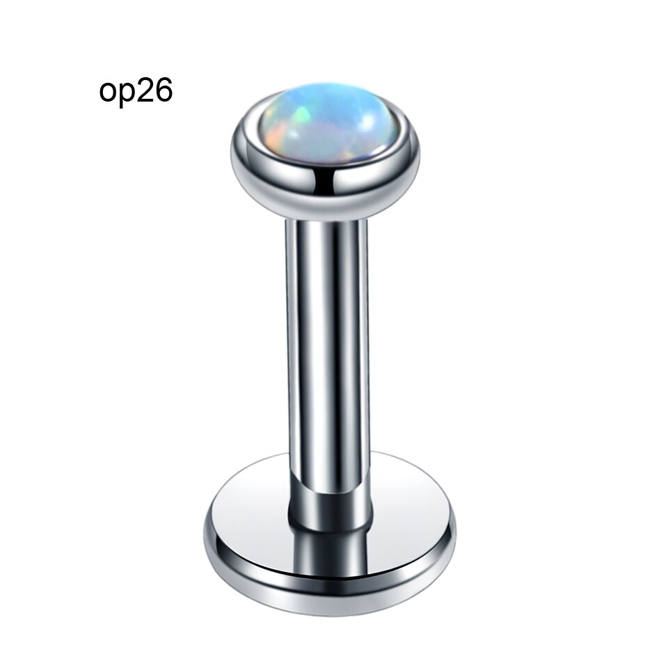 1Pc Edelstahl 3/4/5mm Ball Innengewinde Labret Ring Nase Zucht Wendel durchbohren Oreja Lippe Ring Ohr durchbohren Tragus Ohrring: OP26 / 16G 1.2x8x5mm