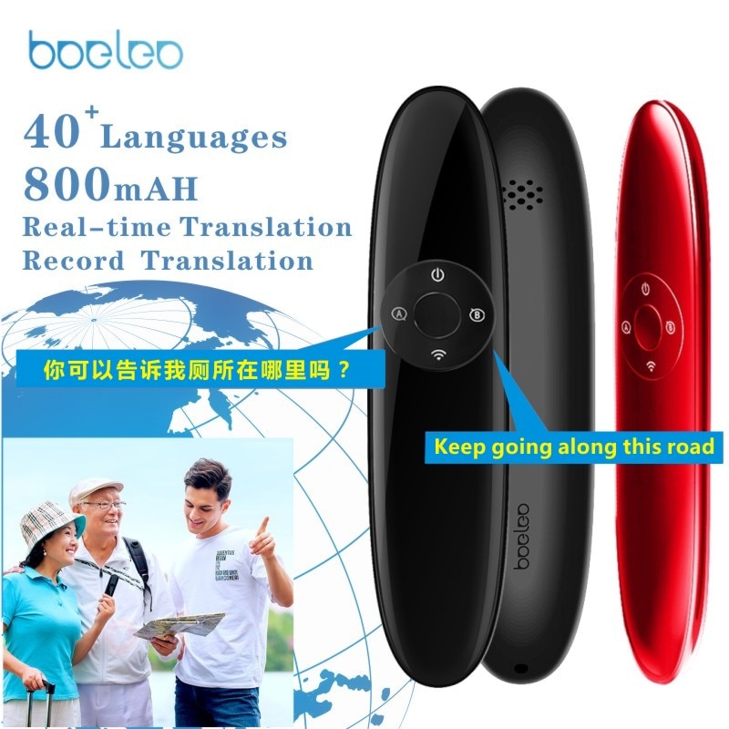 Boeleo K1 Lite Portable Mini Wireless Smart Translator 40 Languages Two-Way Real Time Instant Voice Translator APP Bluetooth