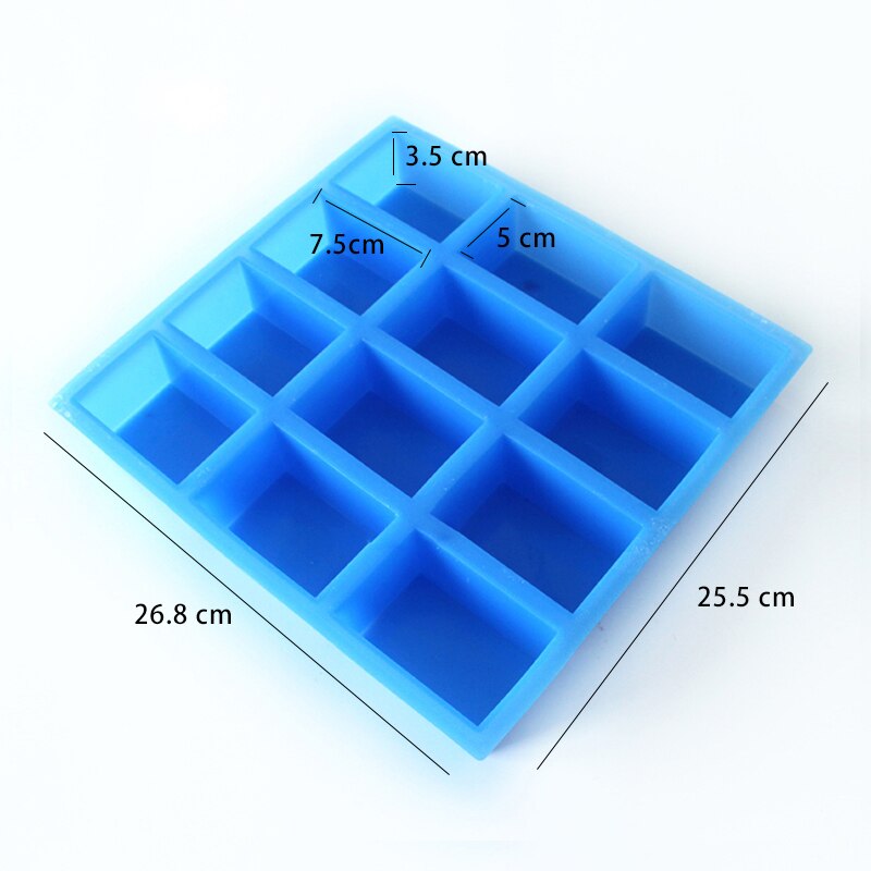 12-Cavity Silicone Soap Mold Rectangle Soap Bar Mold Handmade Molds for Small Batch Soap: B0240