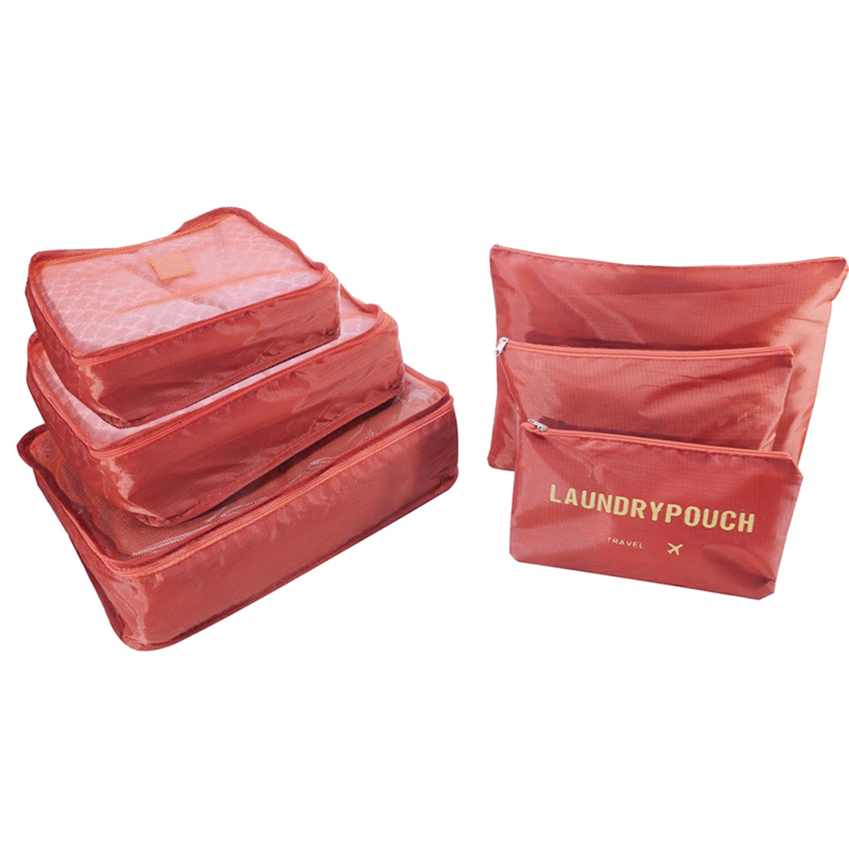 6-delige reisopbergtasset voor kleding, netjes organisator, kledingkast, kofferzakje, reisorganisator, tas, schoenen, verpakking, kubuszak: Donkergrijs