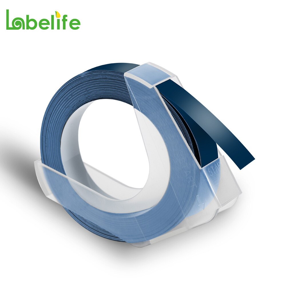 5Pack 9mm 3D Präge PVC Label Bänder Kompatibel für Dymo Label Maker 1880 12965 Manuelle Label Makers für motex E101 DYMO 1610: 5PK Purple Blue