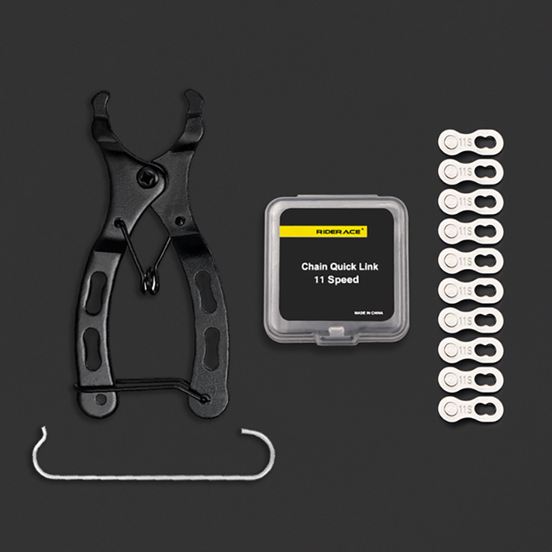 Herramienta de reparación de cadena de bicicleta RIDERACE, juntas de conector de eslabón de cadena de bicicleta, botones mágicos para eslabones maestros rápidos de 6/7/8/9/10/11/12 velocidades: YELLOW