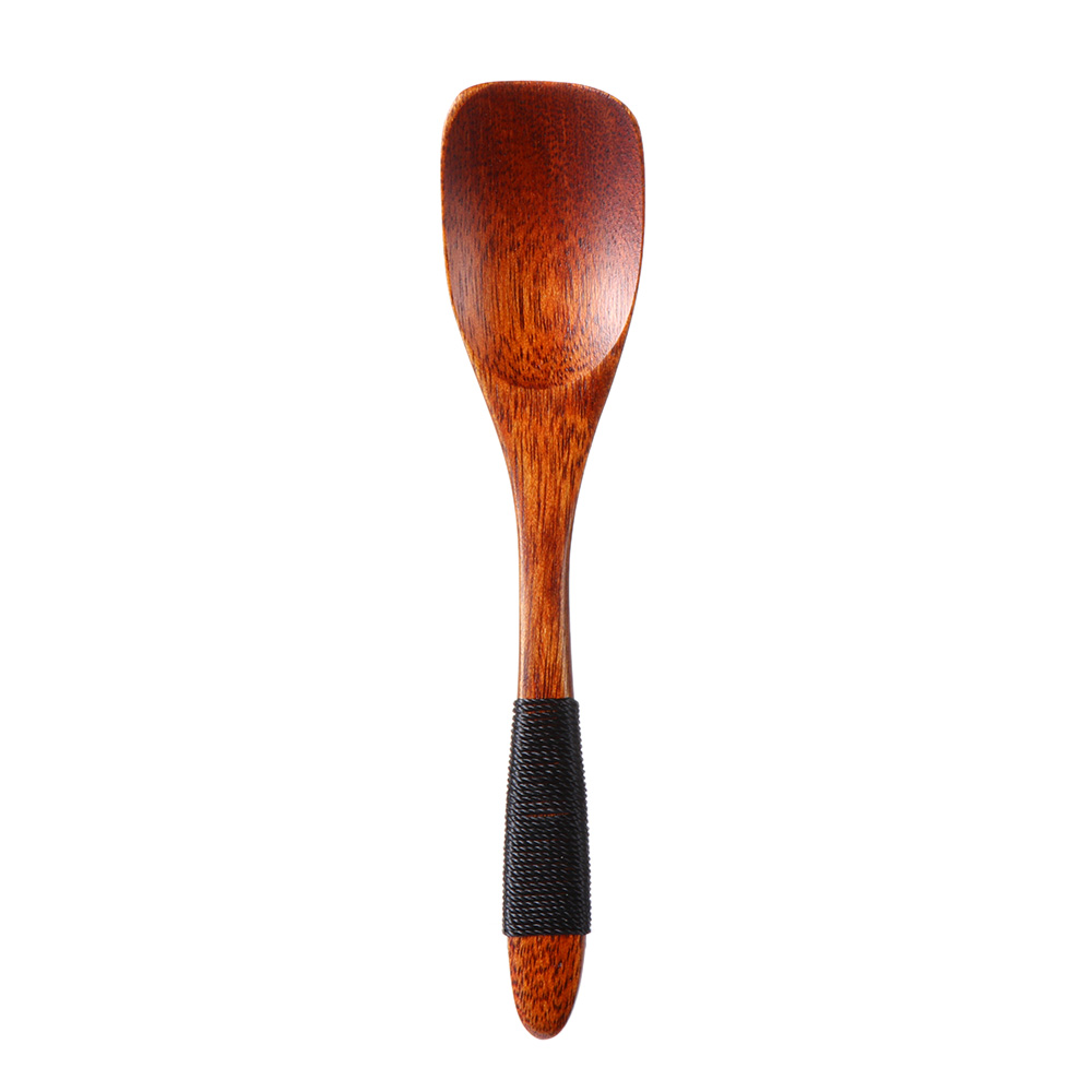 Handgemaakte Houten Lepels Grote Lange Steel Lepel Kids Houten Lepel Rijst Soep Dessert Lepel Koffer Thee Mengen Servies: 06
