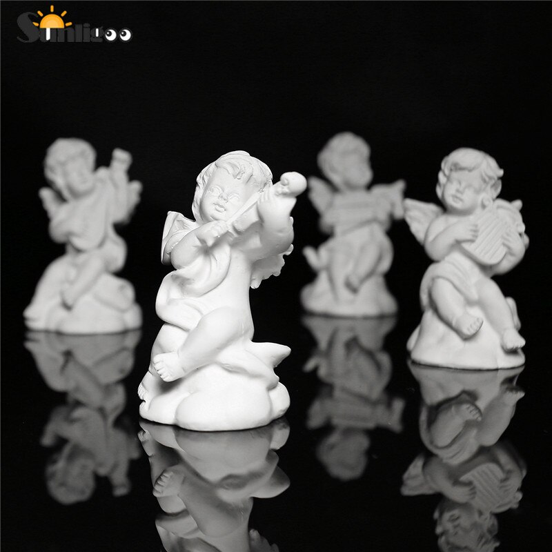 Sunligoo Mini Cute Angel Statue Small Cupid Figure Home Decor Music Fairy Model Sketch Practice Estatua Festival Wedding