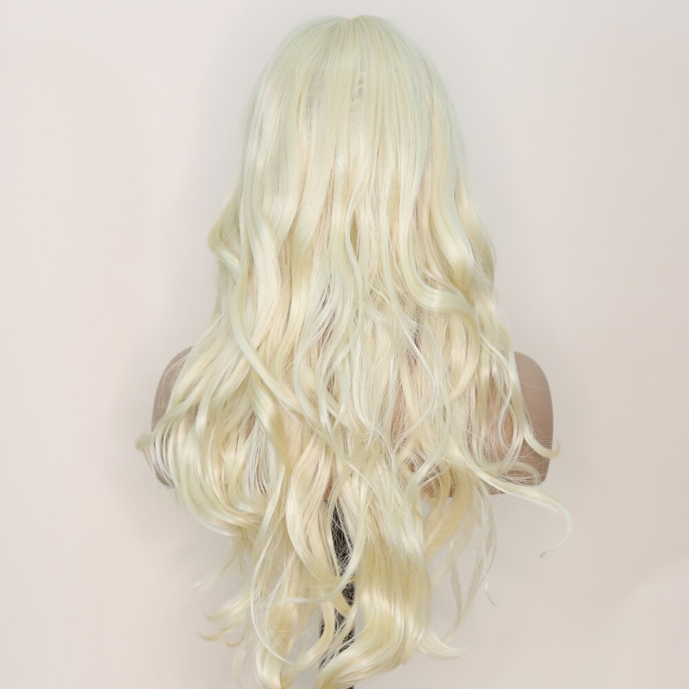 Synthetic Middle Part Lace Wigs For women Natural Wave Middle Parting Wigs 613 color High Temperature Fiber Hair