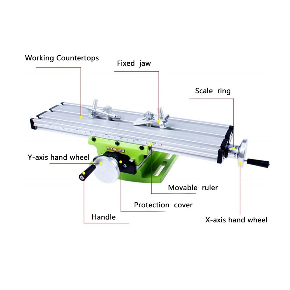 Miniaturepræcision multifunktions fræsemaskine bænk skruestik armatur bordbord x y-akse justering koordinatbord