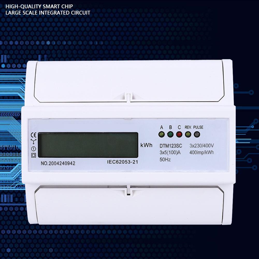 230/400v 5-100a energiforbruk digital strømmåler 3 fase kwh måler med lcd digital wattmåler strømforbruk