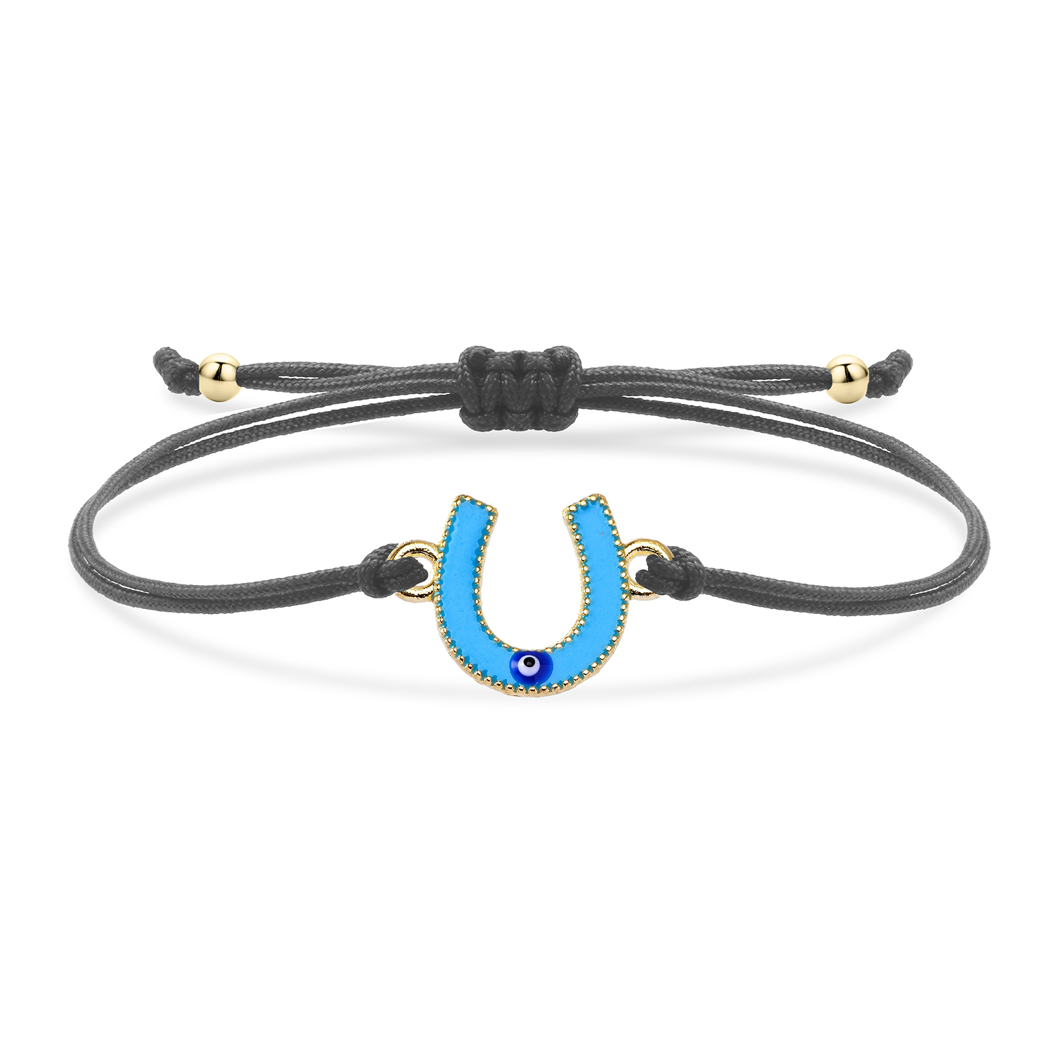 Zinklegering Emaille Hoefijzer Geluksbrenger Armband Vrouwen Meisje Kleurrijk Zwart Wit Rood Blauw Paars String Handgemaakte Sieraden Aanwezig: Antique Bronze Plated