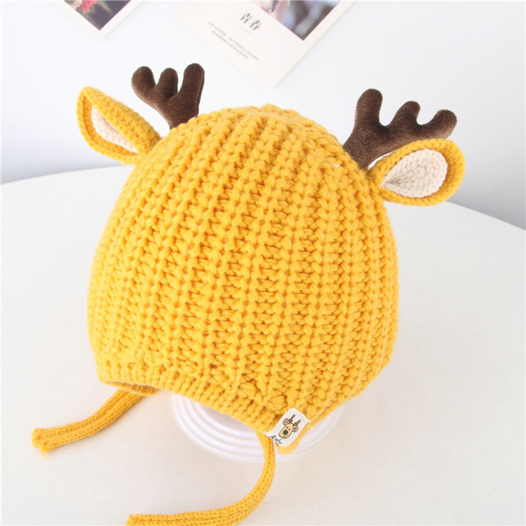 Kerst baby fotografie props hoed Peuter Meisje & Jongen Baby Kerst Cartoon Herten Winter Haak Muts Beanie Cap HOOLER