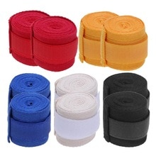 2 st 2.5m sport bomull kickboxning bandage sanda taekwondo mma handleden handhandskar omslagsband utrustning