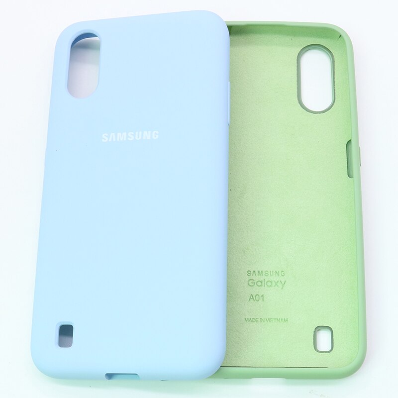 Caso semplice Per Samsung Galaxy A01 SM-A015F Dipinta Del Silicone Della Caramella TPU Della Copertura Posteriore Per samsung galaxy UNA 01 A105 Globale versione: Sky blue